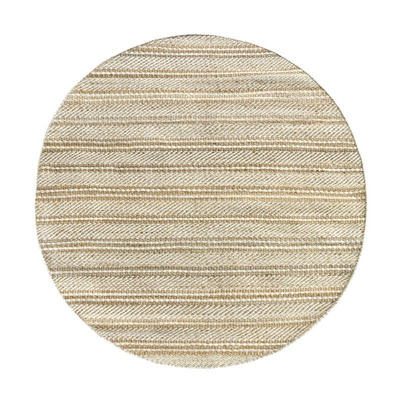 Hamid - Okrągły dywan z juty i wełny 150x150 cm - Dywan do jadalni, salonu