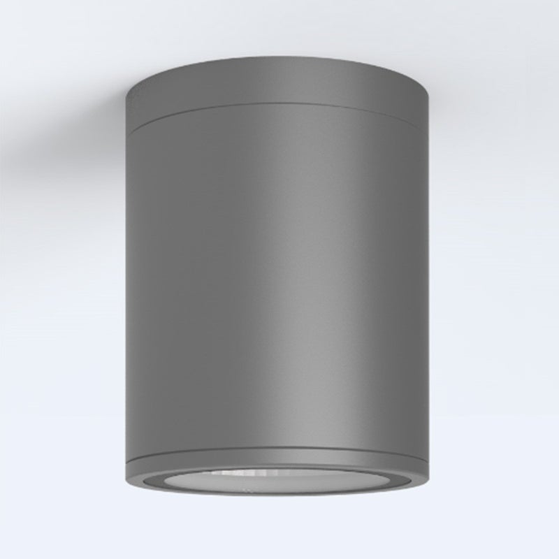 Cylindryczna zewnętrzna lampa sufitowa LED Porto ciemnoszara 6W 3000K IP65 IK08 Ø9cm Iberlamp