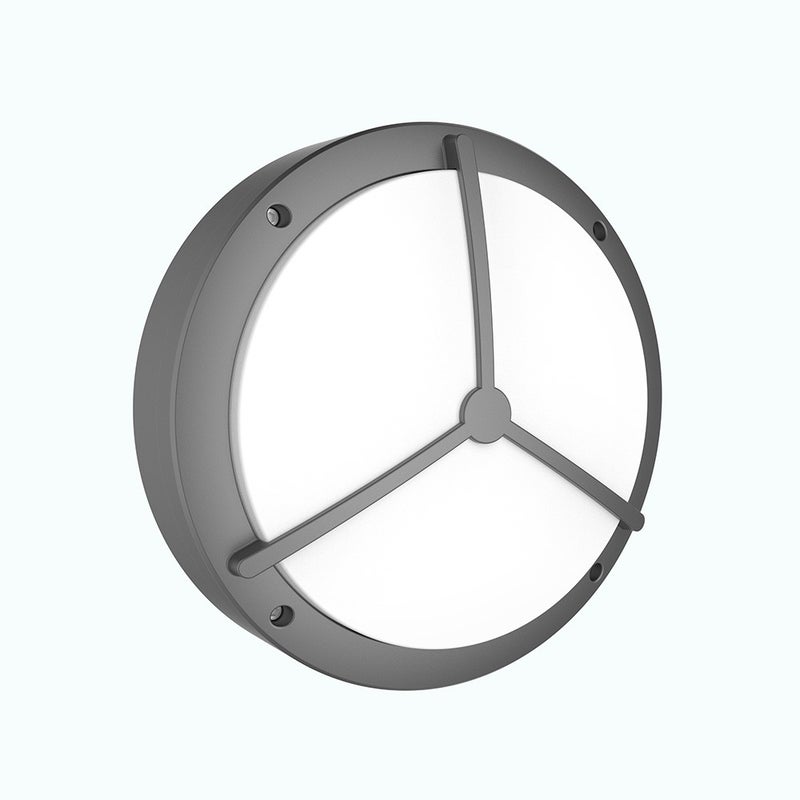 Okrągła zewnętrzna lampa sufitowa LED Mercedes 16W Nadaje się do sufitów i ścian Antracyt Ciepła 3000K IP65 IK08 Iberlamp