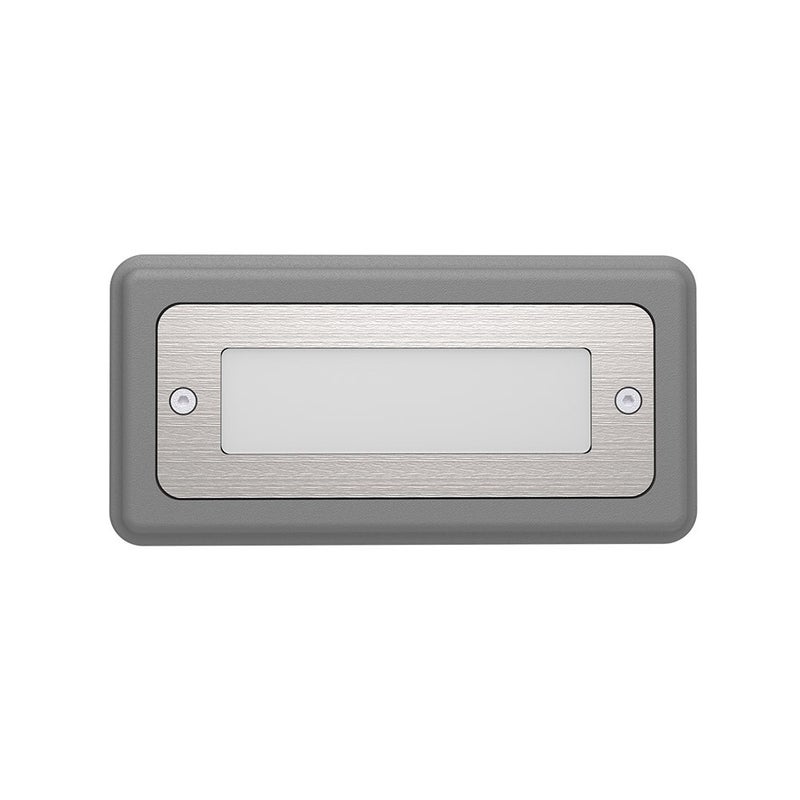LED Malta 3W prostokątna ciemnoszara 3000K IP65 IK08 IK08 Iberlamp