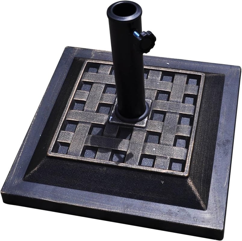 Stojak na parasol przeciwsłoneczny, 10 kg, stojak na parasole 38-48 mm, podstawa parasola przeciwsłonecznego, kolor brązowy, na plażę, basen, brąz