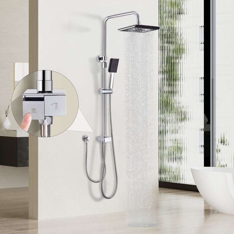 Jednouchwytowa kolumna prysznicowa z przyciskiem Piano Separator wody Kwadratowa słuchawka prysznicowa z funkcją automatycznego czyszczenia