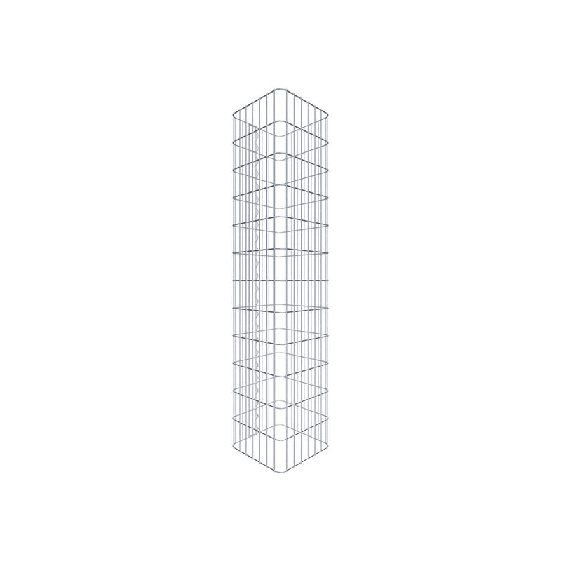 Kolumna gabionowa 37 x 37 cm, kwadrat MW 5 x 10 cm - Wysokość: 1,20 m