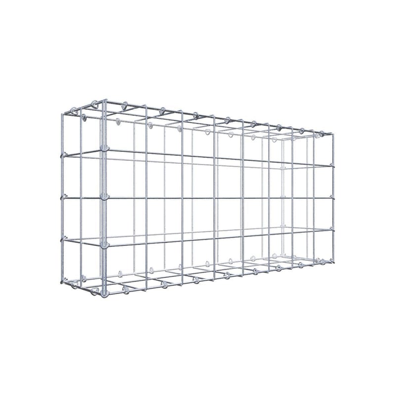Gabion 80 cm x 40 cm x 20 cm (dł. x wys. x gł.), rozmiar oczka 10 cm x 10 cm, pierścień typu C