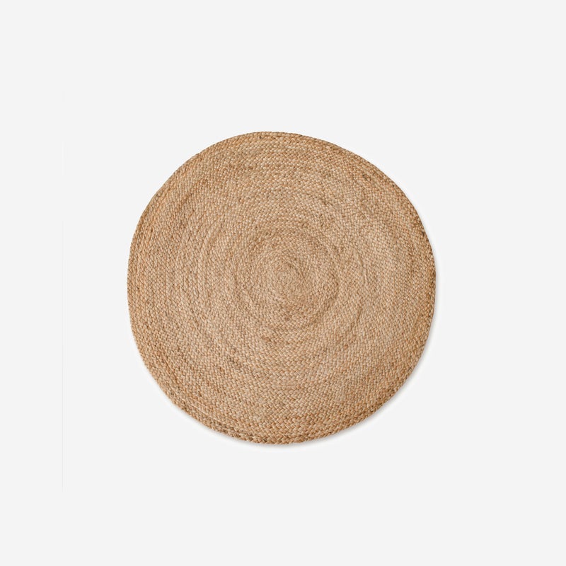 Dywan okrągły Calm Ø90 cm z juty – Ręcznie wykonany do salonu, sypialni lub przedpokoju