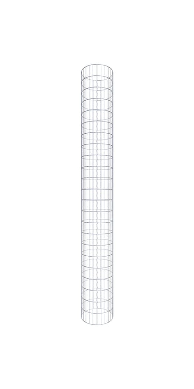Kolumna gabionowa okrągła, średnica 42 cm, wysokość 230 cm, rozmiar oczka 5 cm x 10 cm