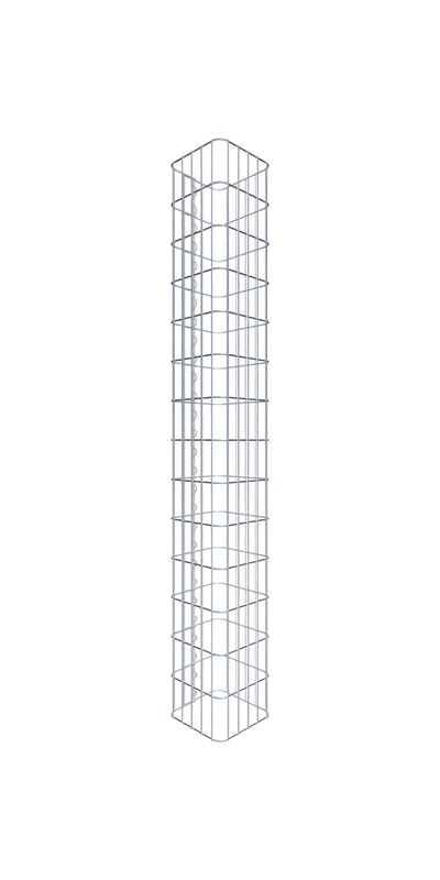 Kolumna gabionowa 27 x 27 cm, kwadrat MW 5 x 10 cm - Wysokość: 1,40 m
