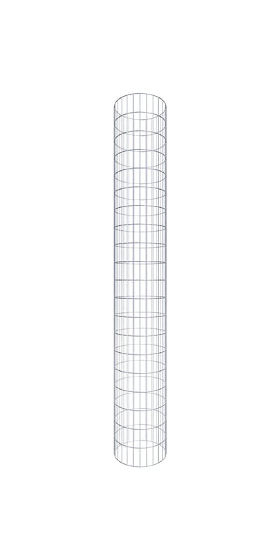 Kolumna gabionowa okrągła, średnica 42 cm, wysokość 200 cm, rozmiar oczek 5 cm x 10 cm