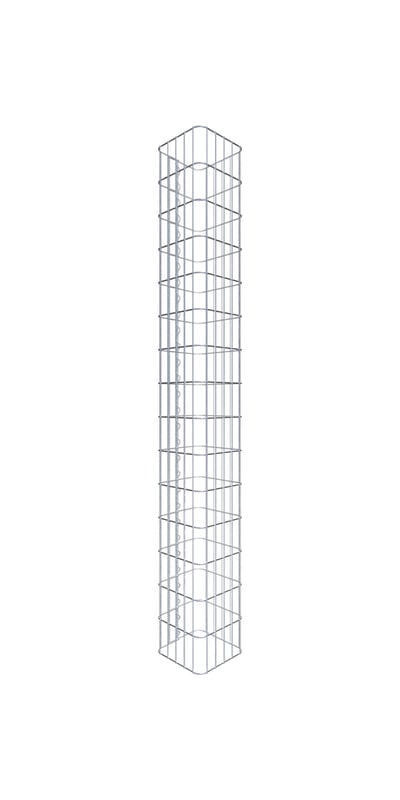 Kolumna gabionowa 27 x 27 cm, kwadrat MW 5 x 10 cm - Wysokość: 1,50 m
