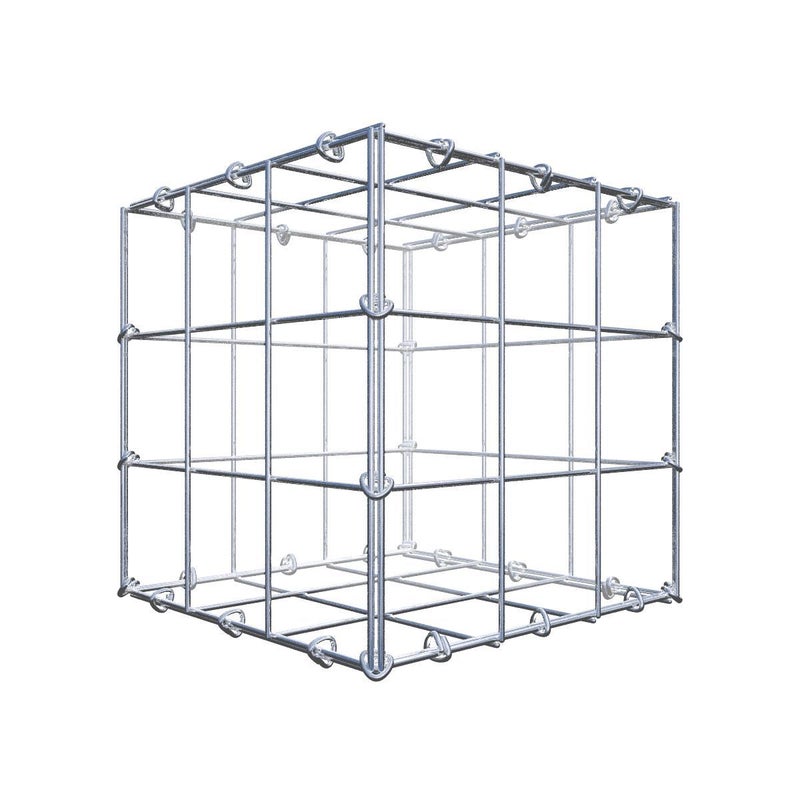 Gabion 30 cm x 30 cm x 30 cm (dł. x wys. x gł.), rozmiar oczka 10 cm x 10 cm, pierścień typu C