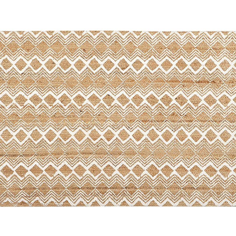 Dywan jutowy wzór biały 90x150 cm Ręcznie wykonany i naturalny