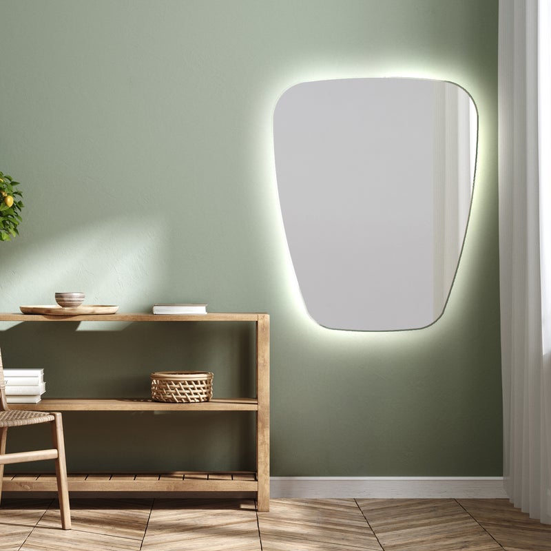 Lustro z oświetleniem łazienkowym LED (74x94cm) Jasne lustro LED z oświetleniem (TRZ221) Chłodna biel 7000K