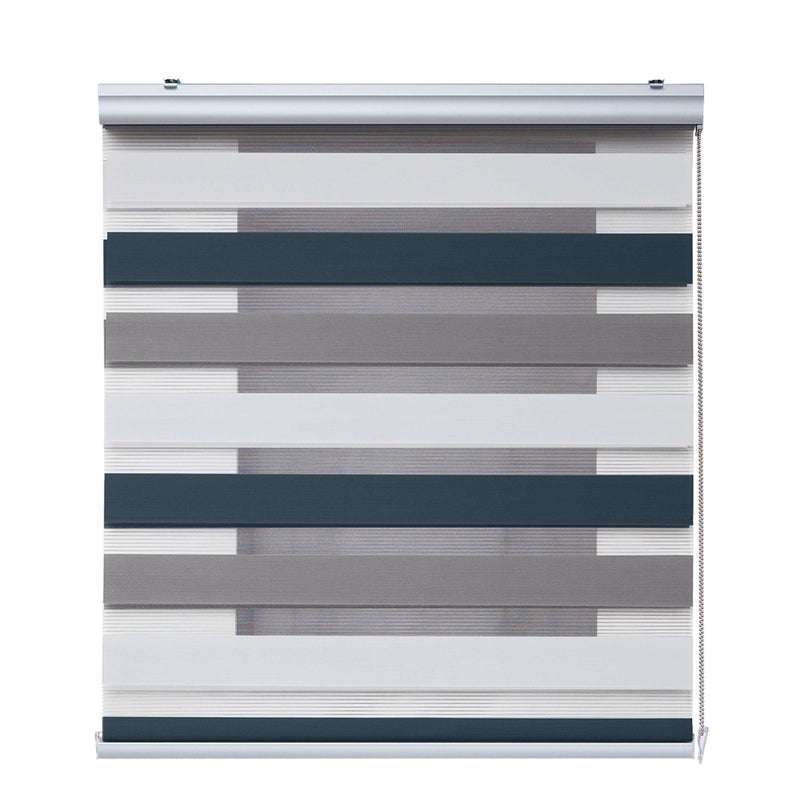 Roleta Dzień i Noc Premium, z aluminiowym wykończeniem, biało-taupe-grafitowa, 60x250cm