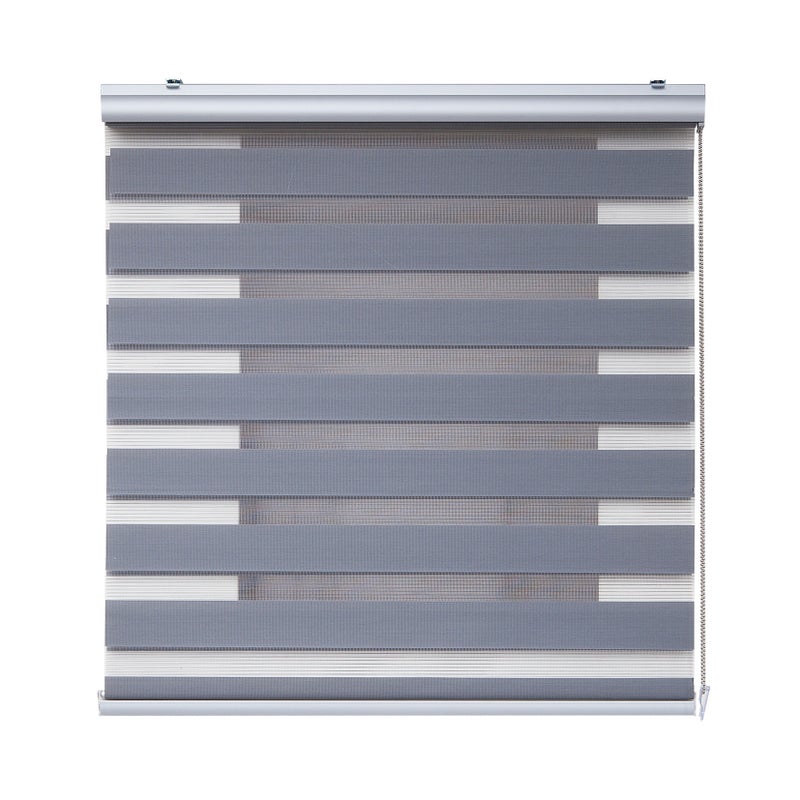 Roleta Dzień i Noc Premium, z aluminiowym wykończeniem, srebrna, 100x250cm