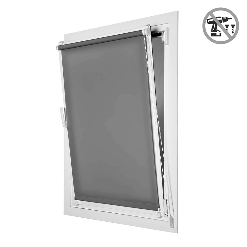 Roleta przepuszczająca światło EasyFix, montaż bez wiercenia szara, 45x180cm