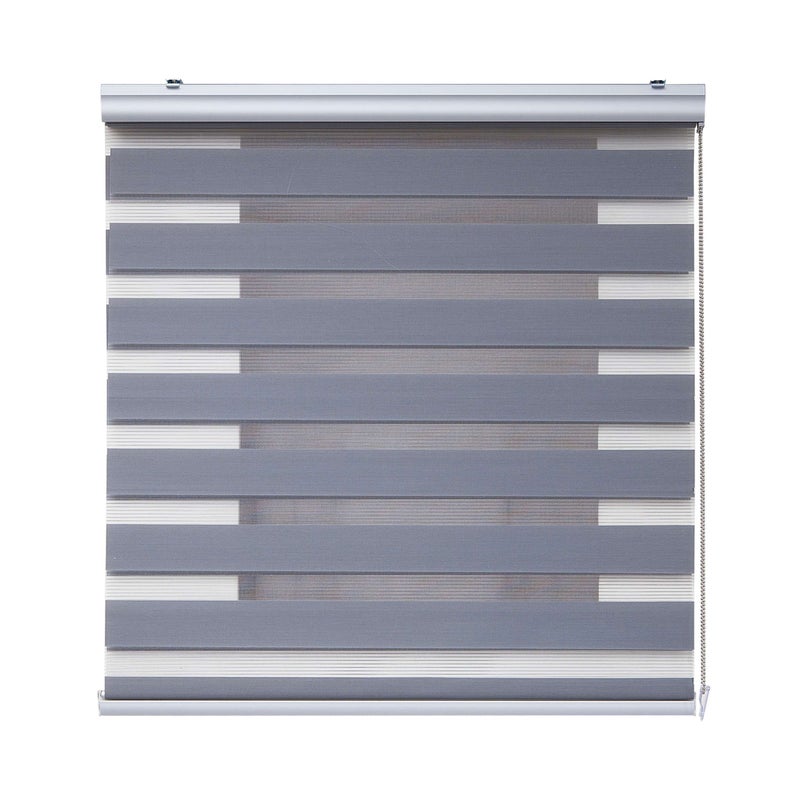 Roleta Dzień i Noc Premium, z aluminiowym wykończeniem, srebrna, 60x250cm