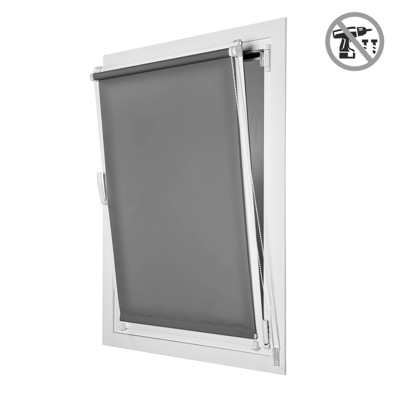 Roleta przepuszczająca światło EasyFix, montaż bez wiercenia szara, 60x180cm