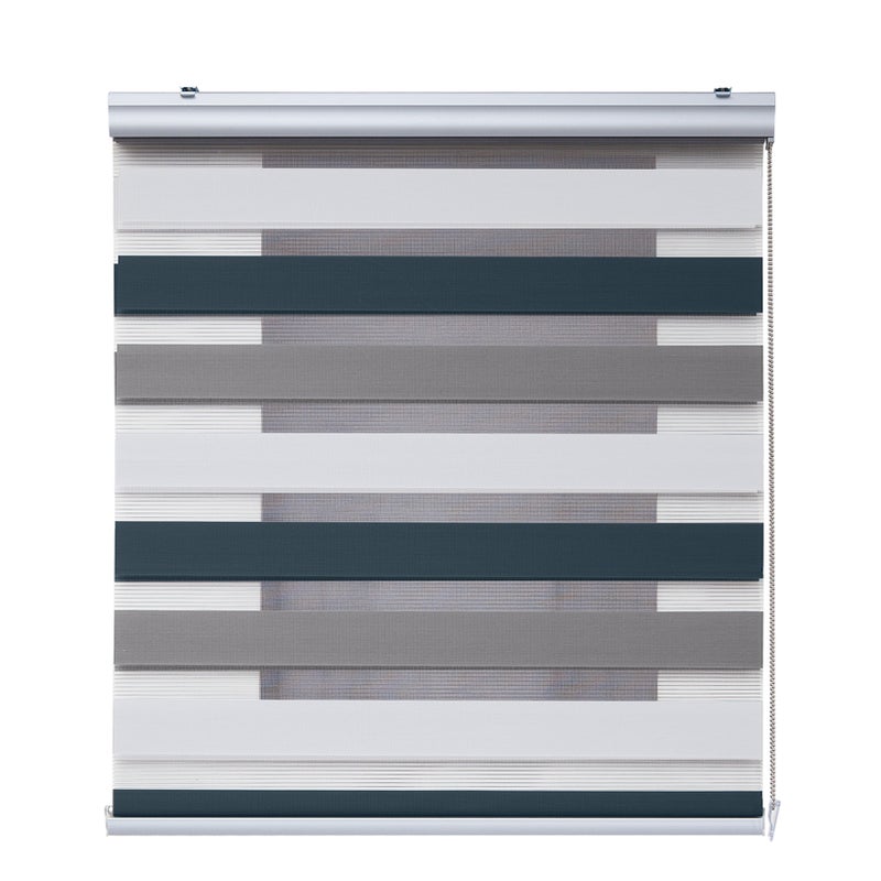 Roleta Dzień i Noc Premium, z aluminiowym wykończeniem, biało-taupe-grafitowa, 140x250cm