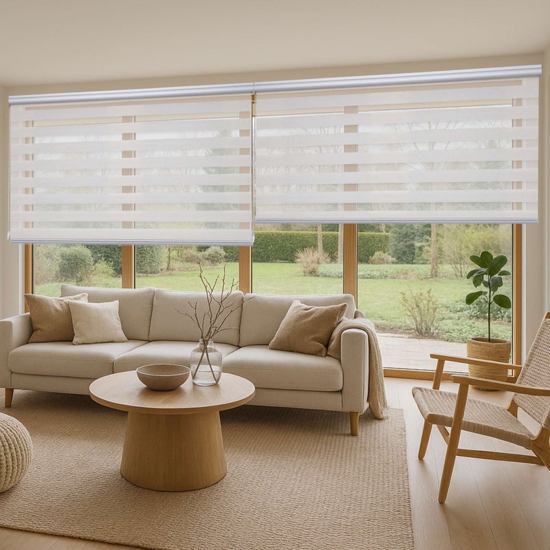 Roleta Dzień i Noc Premium, z aluminiowym wykończeniem, lniana, 180x250cm