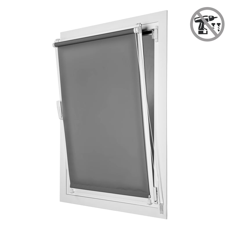 Roleta przepuszczająca światło EasyFix, montaż bez wiercenia szara, 90x180cm