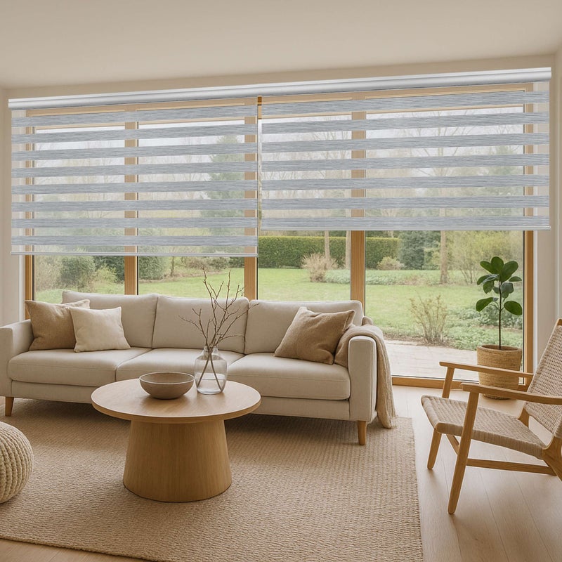 Roleta Dzień i Noc Premium, z aluminiowym wykończeniem, szara, 120x250cm