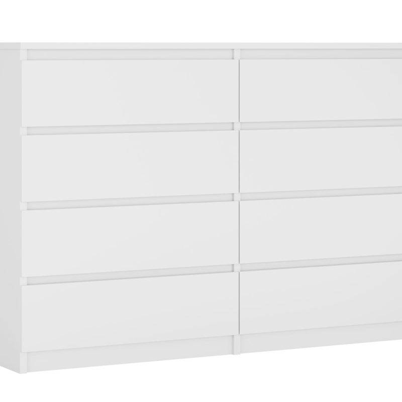 Komoda : 8 szuflad, Biały Matowy, 138 x 101 x 39 cm