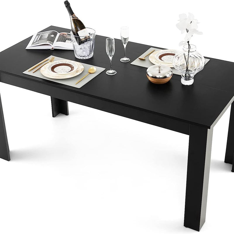 Drewniany stół do jadalni, 160 x 80 cm, duży stół, prostokątny stół kuchenny, stół do jadalni dla 6-8 osób, stół kuchenny, meble do jadalni,