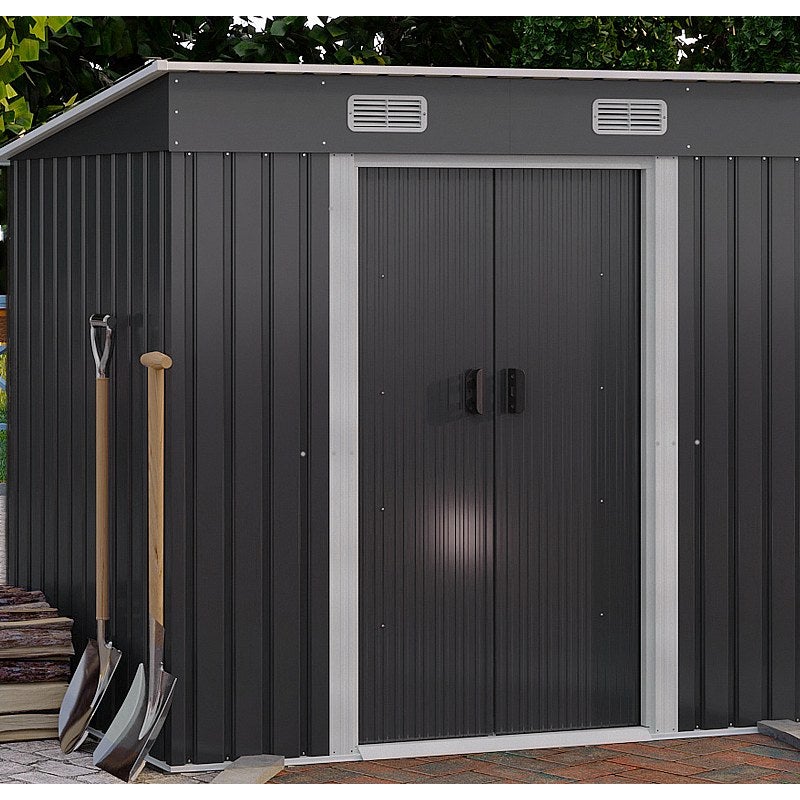 Wiata ogrodowa ze stali galwanizowanej w kolorze szarym 2,3 m² - MANSO