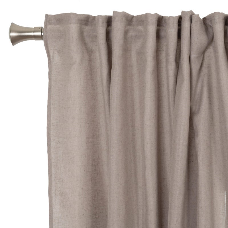 Zasłona zaciemniająca AYDEN - szer. 200 x wys. 270 cm - Tkanina z mieszanki lnu i poliestru - Taupe - INSPIRE