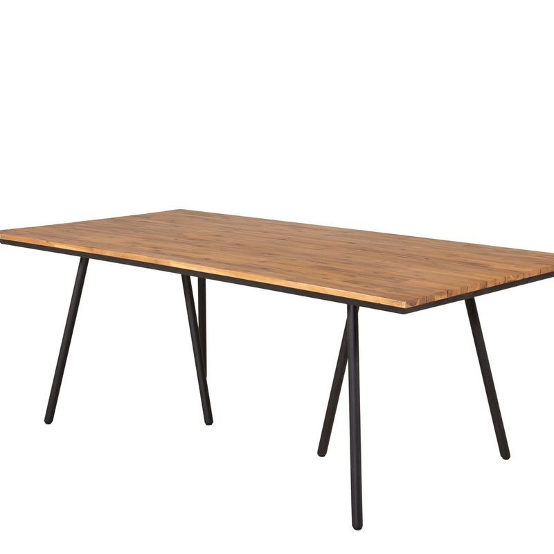 Chan Stół ogrodowy wygląd tek olejowany, czarny.