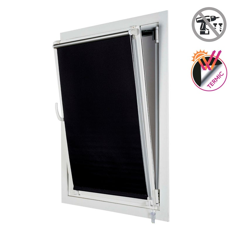 Roleta zaciemniająca EasyFix, montaż bez wiercenia czarna, 60x180cm