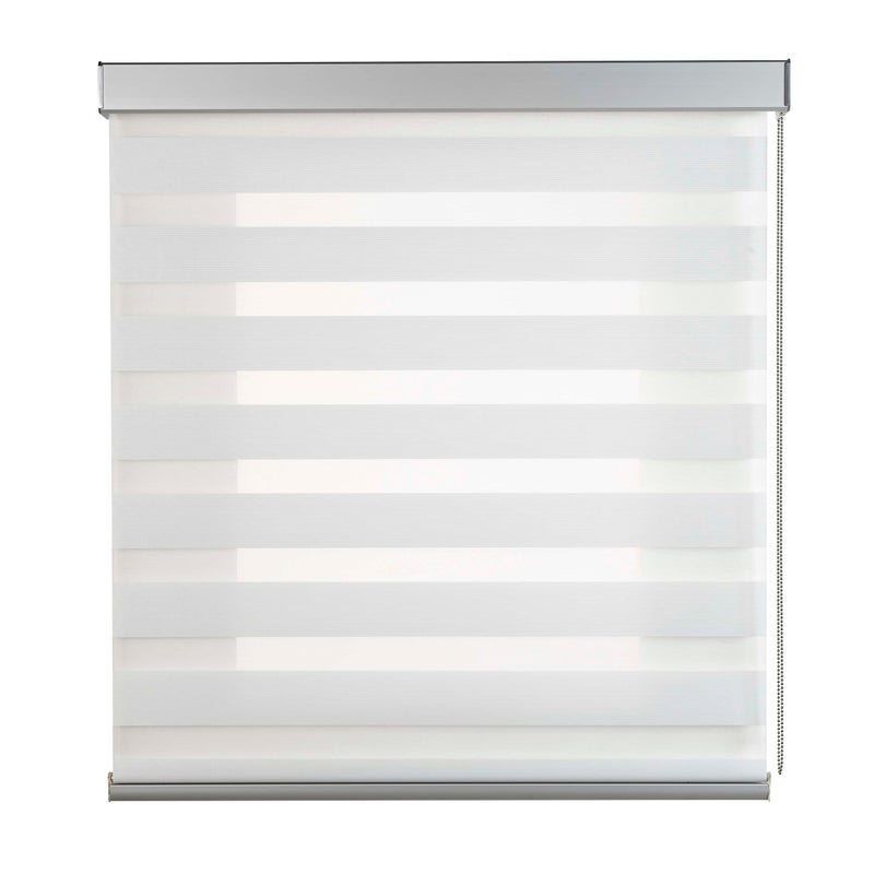 Roleta dzień i noc, roleta zwijana z najwyższej jakości wykończeniem aluminiowym, biały 160 x 250 cm