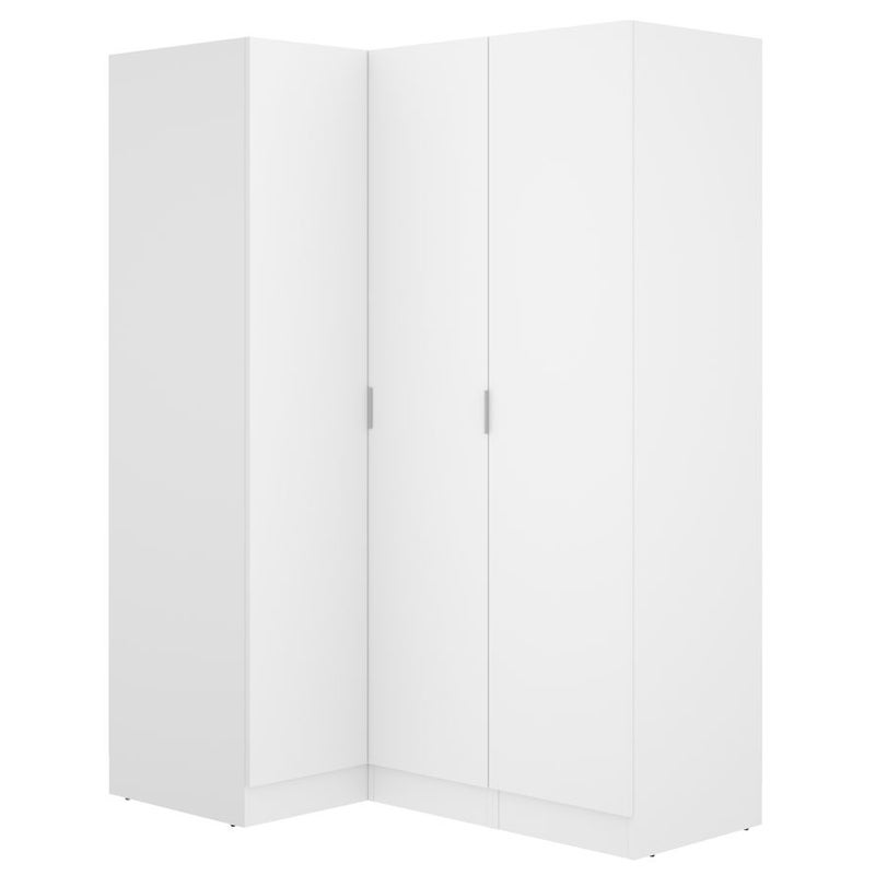 Szafa narożna 3-drzwiowa - szer. 132 cm - Biały - LISTOWEL