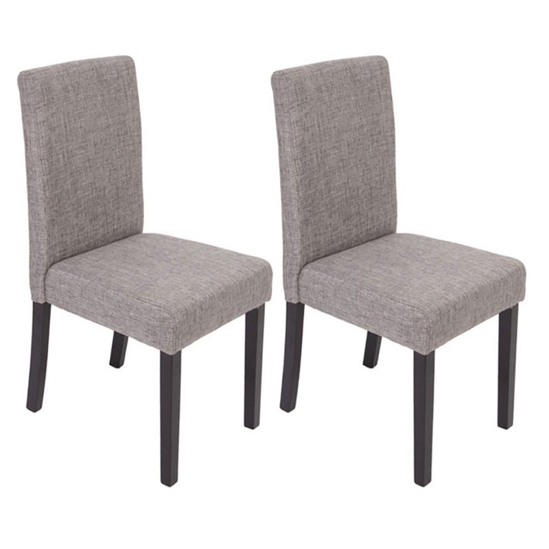Zestaw 2 krzeseł do jadalni Krzesło kuchenne Littau ~ tekstylny, szary, ciemne nogi