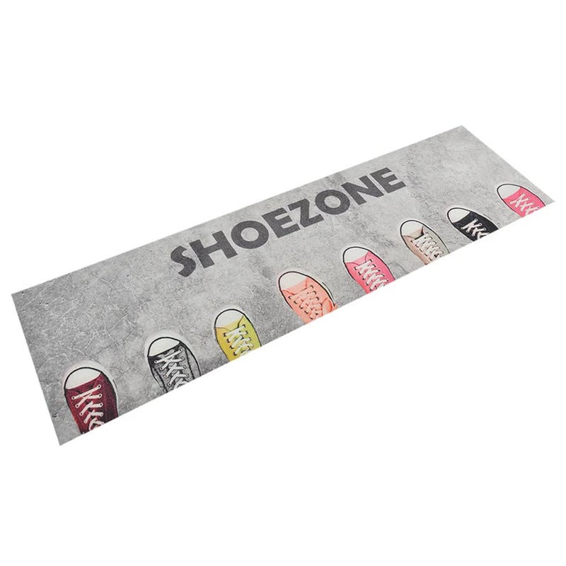 Dywanik kuchenny, wzór Shoezone, 45x150 cm, aksamitny vidaXL