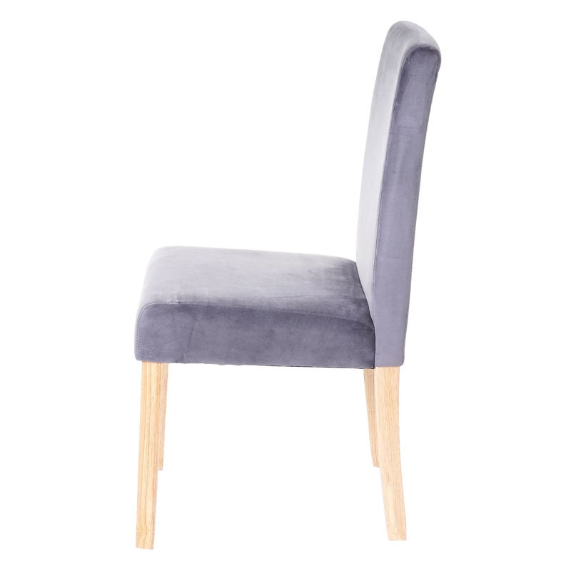 Krzesło Littau do jadalni, krzesło kuchenne, aksamit z certyfikatem MVG ~ szary, jasne nogi