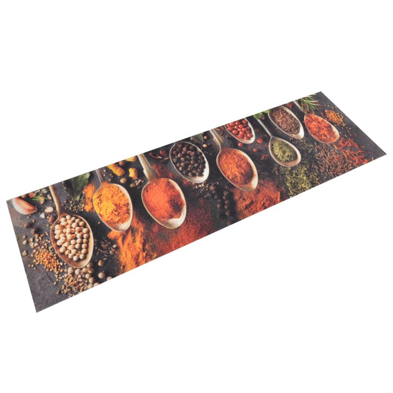 Dywanik kuchenny, wzór w łyżeczki z przyprawami, 45x150 cm vidaXL