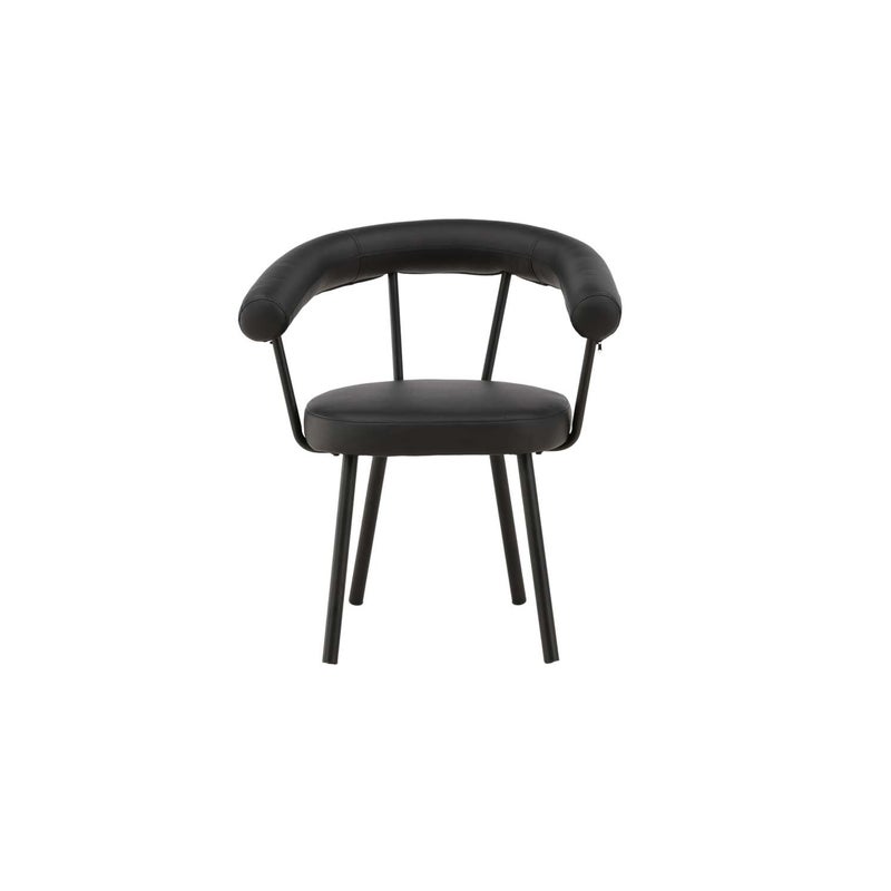 Västerås Krzesło stołowe z podłokietnikami skóra syntetyczna czarny.