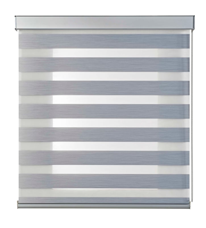 Roleta dzień i noc, roleta zwijana z najwyższej jakości wykończeniem aluminiowym, szary 120 x 250 cm