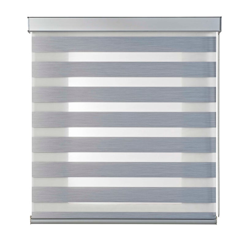 Roleta dzień i noc, roleta zwijana z najwyższej jakości wykończeniem aluminiowym, szary 60 x 250 cm