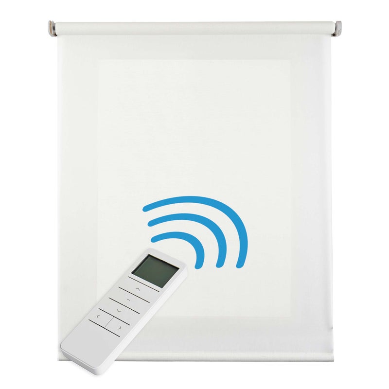 Roleta zmotoryzowana, półprzezroczysta, automatyczna z baterią, silnikiem i pilotem, biały 200 x 250 cm