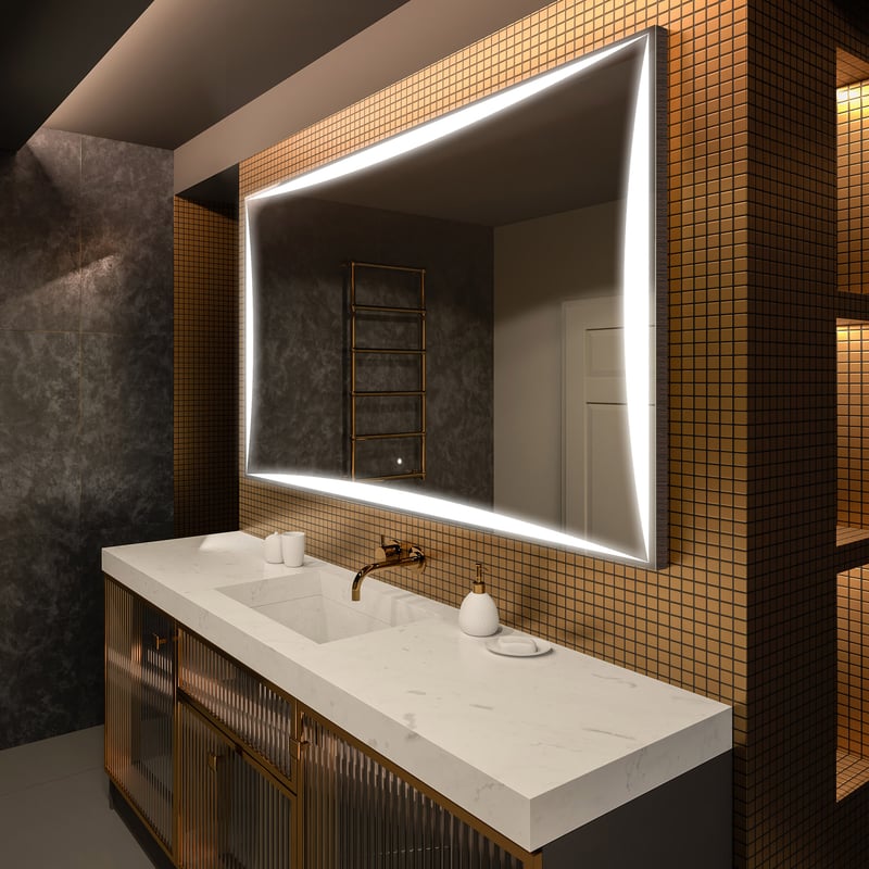 Lustro Premium z podświetleniem LED do łazienki (160x80 cm) Podświetlane lustro LED z dotykowym włącznikiem oświetlenia