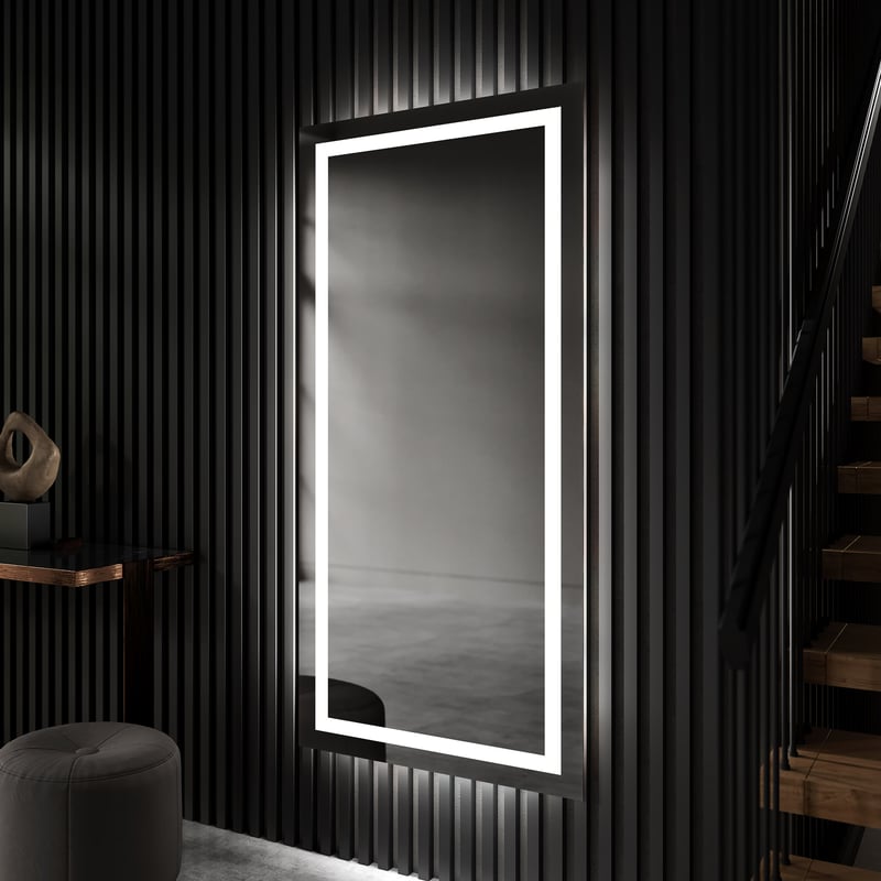 Pionowe prostokątne niestandardowe lustro LED Oświetlenie łazienkowe (70x180cm) Chłodna biel 7000K