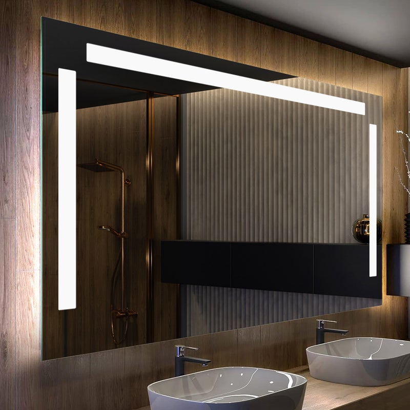 Lustro z podświetleniem LED Łazienka (170x60cm) Lustro z podświetleniem LED i chłodnym białym oświetleniem