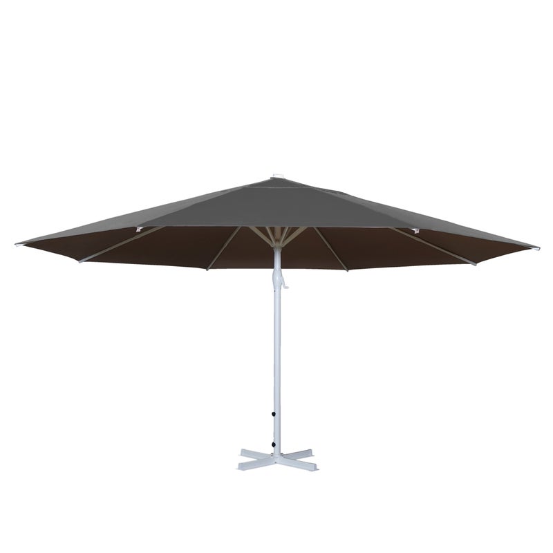 Parasol Meran II, parasol gastronomiczny, Ø 5 m, poliester/aluminium, maszt biały 28 kg ~ antracytowy bez podstawy