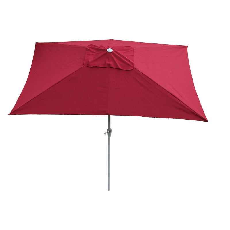 Parasol ogrodowy N23, parasol ogrodowy, 2x3 m, prostokątny, z możliwością pochylenia, poliester/aluminium 4,5 kg, ochrona UV 50+ ~ bordowy