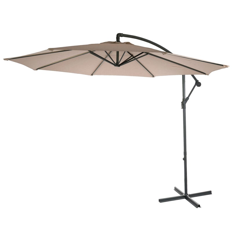 Acerra parasol wspornikowy, parasol przeciwsłoneczny, Ø 3m uchylny, poliester/stal 11kg ~ piaskowo-beżowy bez stojaka
