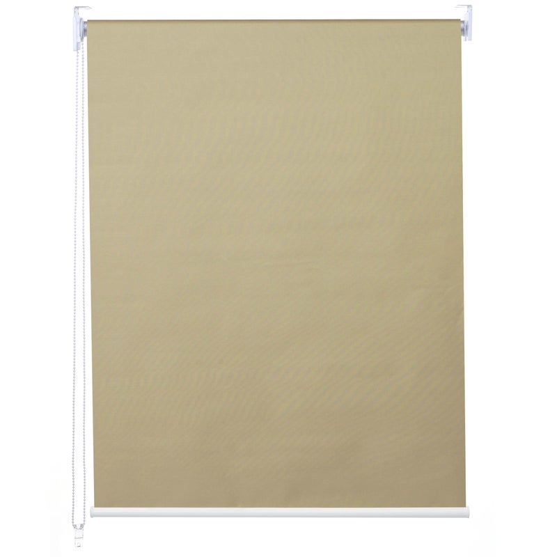 Roleta HWC-D52, roleta okienna boczna zaciągana, 60x160cm ochrona przeciwsłoneczna zaciemniająca nieprzezroczysta ~ beżowy