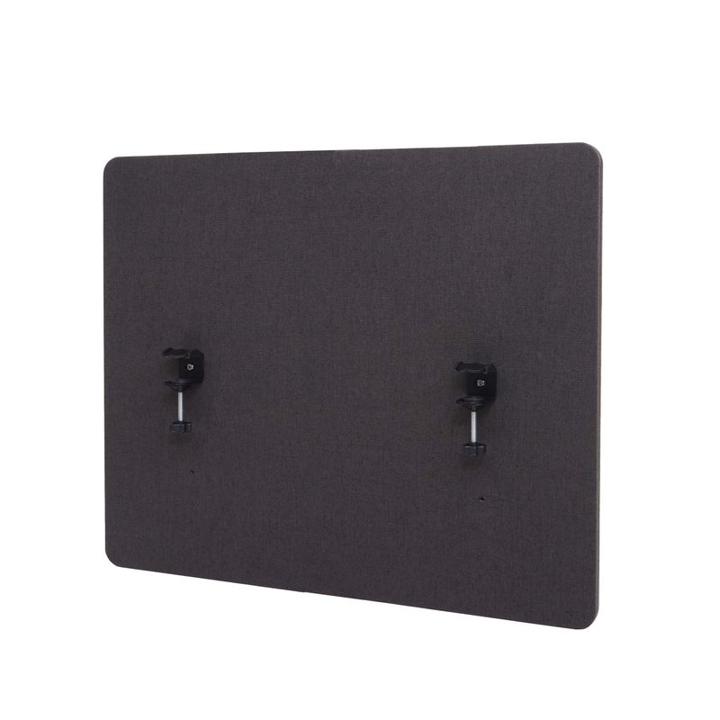 Akustyczna ścianka działowa na biurko HWC-G75, biurowa ścianka działowa na biurko, dwuścienna tkanina/tekstylia ~ 60x75cm brązowo-szary