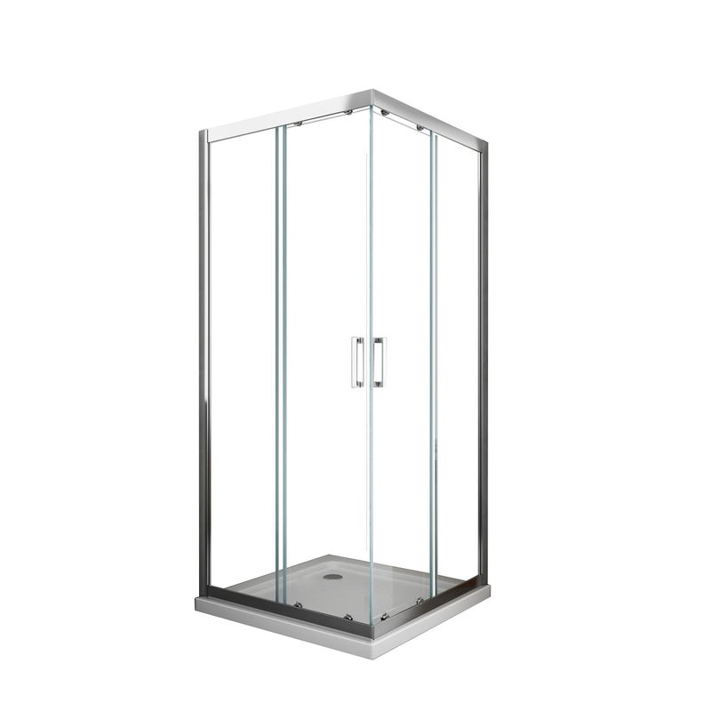 Kabina prysznicowa narożna kwadratowa, szkło 6 mm, profil chromowany, odwracalna, wysokość 190 cm, 90x90 cm, bez brodzika.